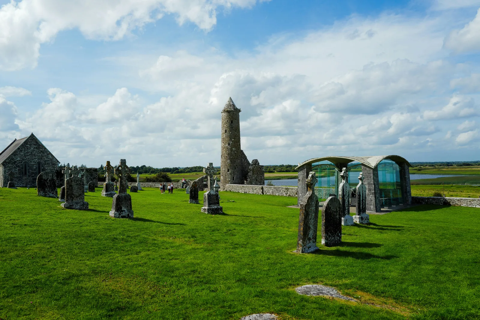Ancient Irish round tower and cemetery on a spiritual private tour from Dublin